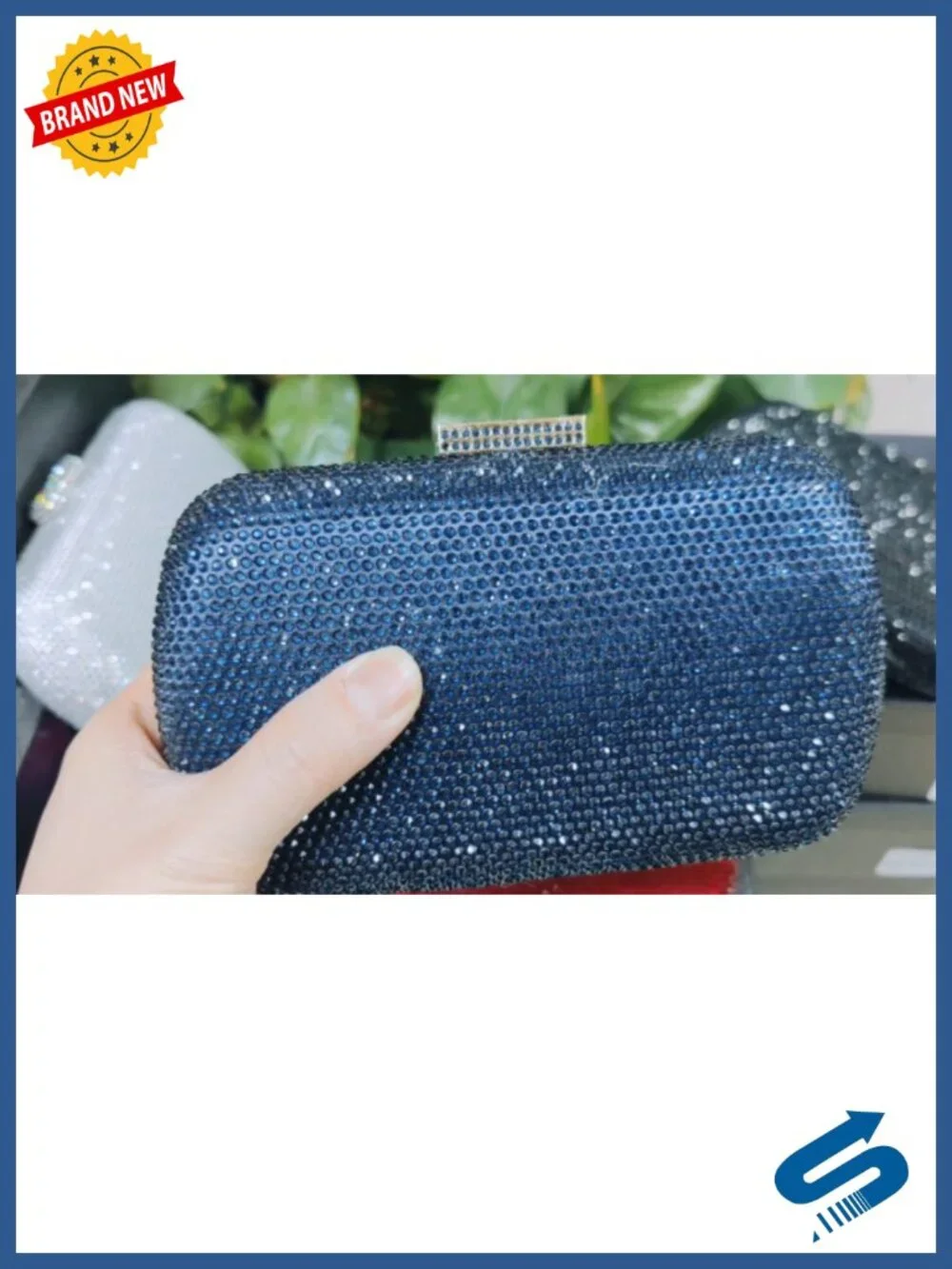 Mini Rhinestone Clutch Purse with Chain Straps for Women Formal Evening Bag